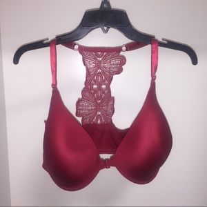 XOXO Red Lace Racerback Front Clasp Bra